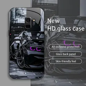 Black Racing drop-resistant glass phone case suitable for [Galaxy S9] protective film full cover protective glass back panel skin-friendly feel 995