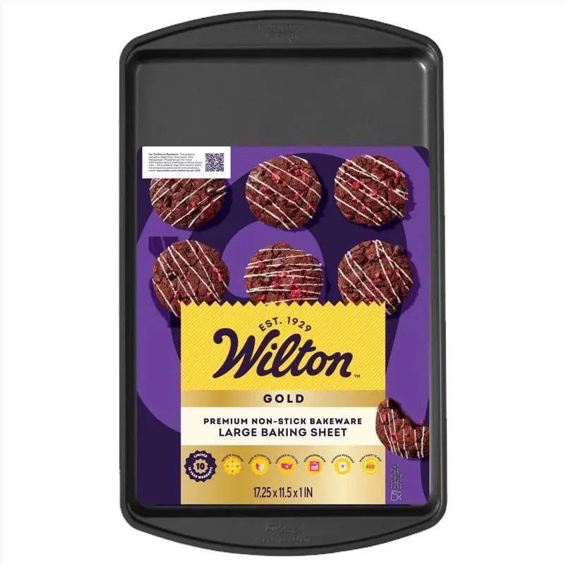 Wilton Enterprises 6088749 12 x 17 in. Gold & Black Large Baking Sheet