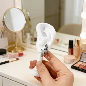 Fake Ear Shape Earring Jewelry Stand, and Dual Color Earrings Organizer, Earring Pins Holder for Makeup Table