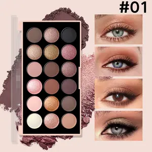 18-Color Eyeshadow Palette with Matte & Shimmer Finishes - Waterproof & Sweatproof Non-Sticky Formula Suitable for Everyday & Glam Looks, Long-Lasting Tones Palette for Professional, Ideal for Valentine's Day & Christmas Gifts