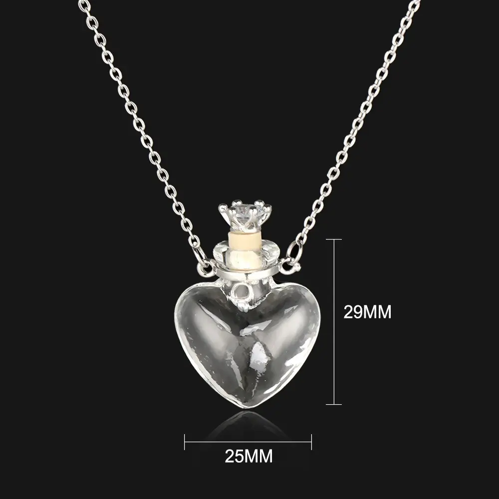 Transparent Love Glass Necklace (Crown S