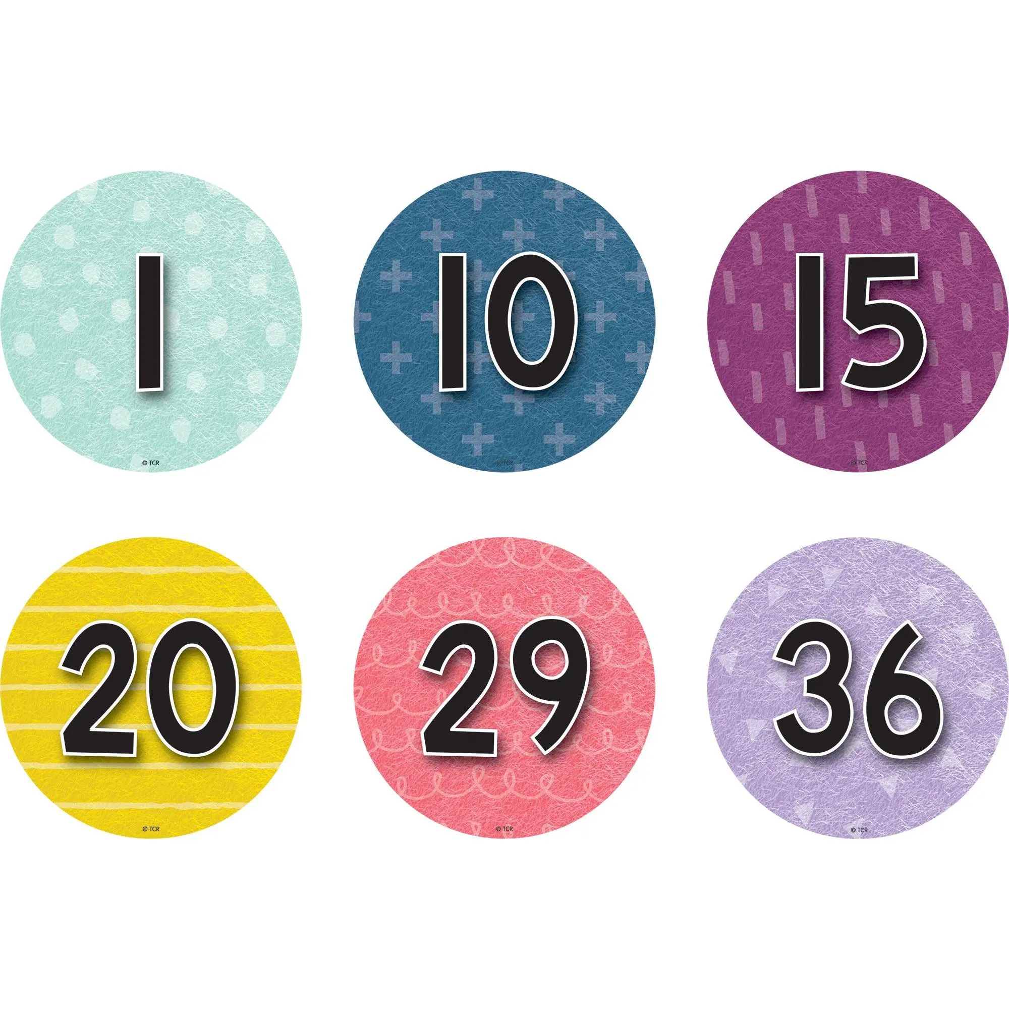 Spot On Floor Markers Oh Happy Day Numbers 1–36 - 4"