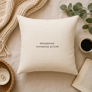 Designated Screaming Square Pillow, Household Textile Cushion, Sympathy Gift Idea