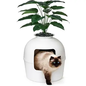 Secret Cat Litter Box with Odor Control & Real Stone Litter - Easy Install, Customizable Decor, Simple Cleaning, Suitable for Cats up to 22 lbs - Litterbox