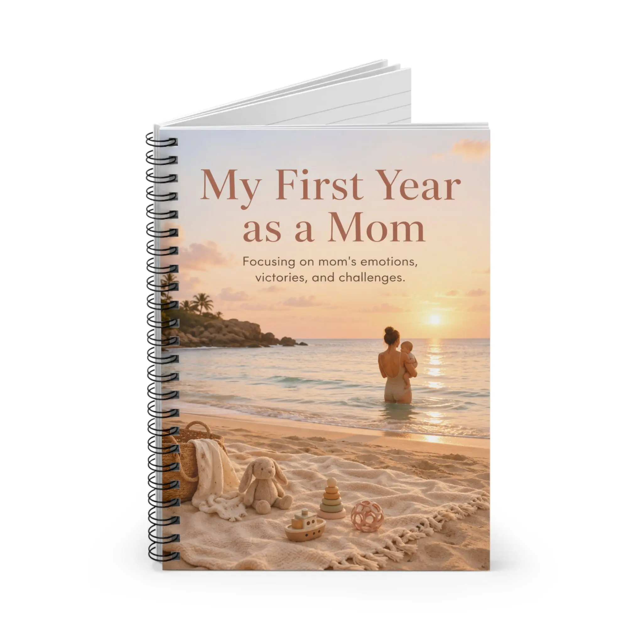 My First Year as a Mom Journal, First Time Mom Memory Book, New Mom Keepsake Notebook, Baby Milestone Journal, Spiral Notebook