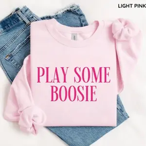 Soulful - Play Some Boosie Gildan Sweatshirt, Boosie Crewneck Sweatshirt Gift for Women, Trendy Cotton Fabric Pullover, Funny Music Gift, Hip-Hop Graphic for Fans