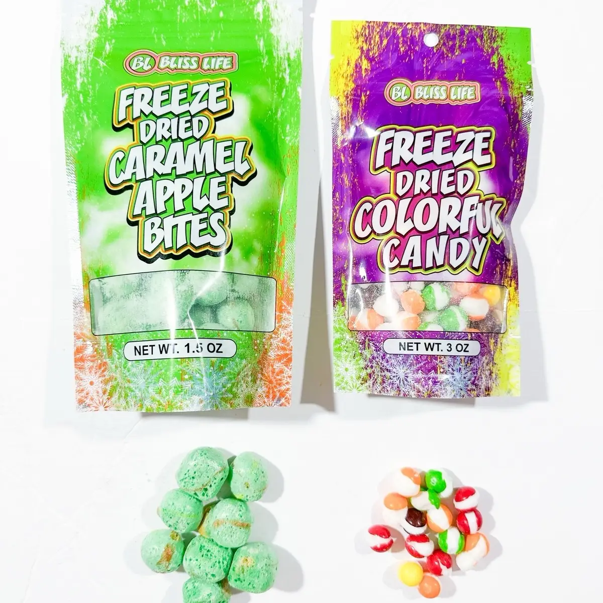 Bliss Life Caramel Apple Bites With Freeze Dried Colorful Candy Bundle Deal- Bit O Honey Bites NOT CARAMEL APPLE POPS Sweet Snack Candies