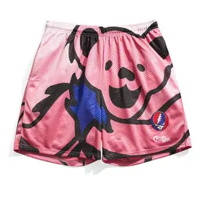 Walking Bear Full Print Retro Gym Shorts Men's Shorts with Four Pockets Valentine's Day gift Couple