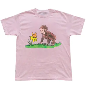 Y2K Curious George Monkey - Aesthetic T-Shirt, Inspired Cartoon Top, Vintage Y2K Graphic Shirt, Pinterest Trend Tee, Gift for her  - Vintage Graphic Tee – Menswear & Womenswear – Streetwear Tops – Casual Cotton Crewneck Shortsleeve T-shirt