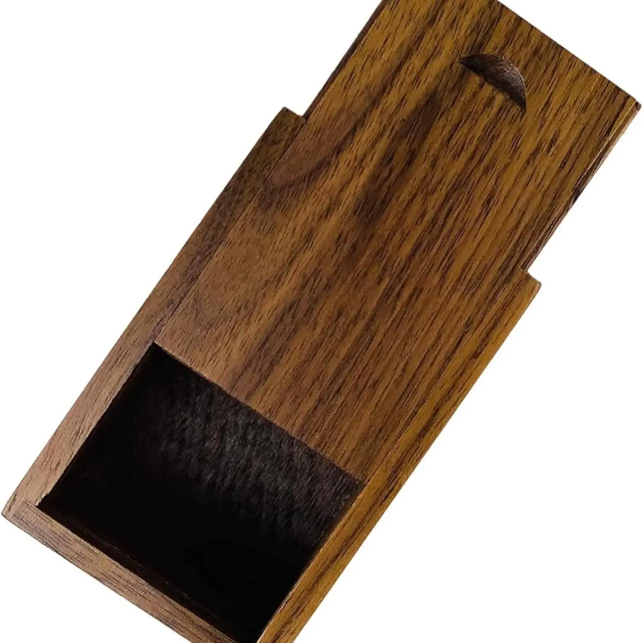 Small Wood Gift Box with Sliding Lid, Sliding Top Tiny Wooden Keepsake Box USB Box for Family/Friends/Photographer/Client(Walnut Wood,3.15x2x0.98inch)