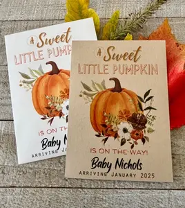 25 Customizable Pumpkin Seed Packet for Baby Showers, Earth Friendly, Sustainable, with seeds included