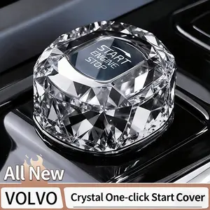 for Volvo Xc60 S90 Xc90 S60 V90 One-Button Start Crystal Knob Cover Interior Accessories, Premium Replacement Parts for Enhanced Car Experience