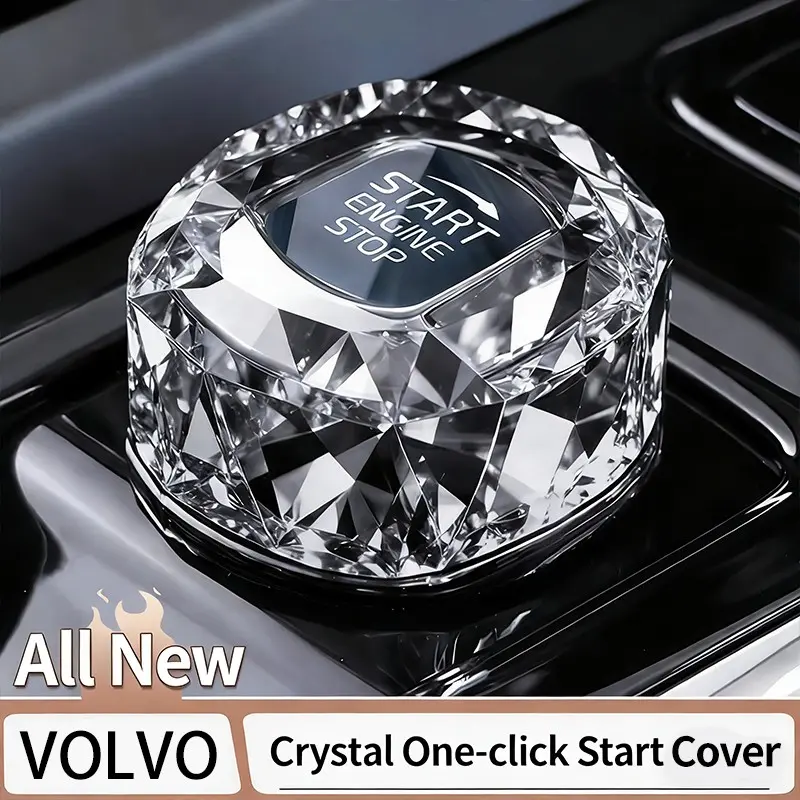 for Volvo Xc60 S90 Xc90 S60 V90 One-Button Start Crystal Knob Cover Interior Accessories, Premium Replacement Parts for Enhanced Car Experience