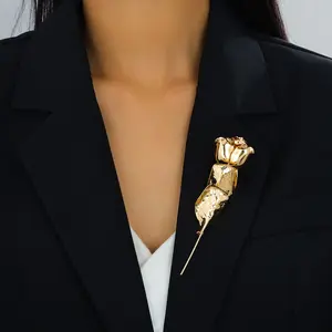 1 pc Vintage Rose Flower Brooch, Elegant Design for Women, Perfect for Daily Wear and Parties, Sophisticated Dress Accessory