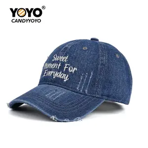 Original design, trendy and stylish denim-colored baseball cap, vintage water-washed distressed fedora hat. Suitable for all occasions, casual and distinctive, suitable for both men and women.