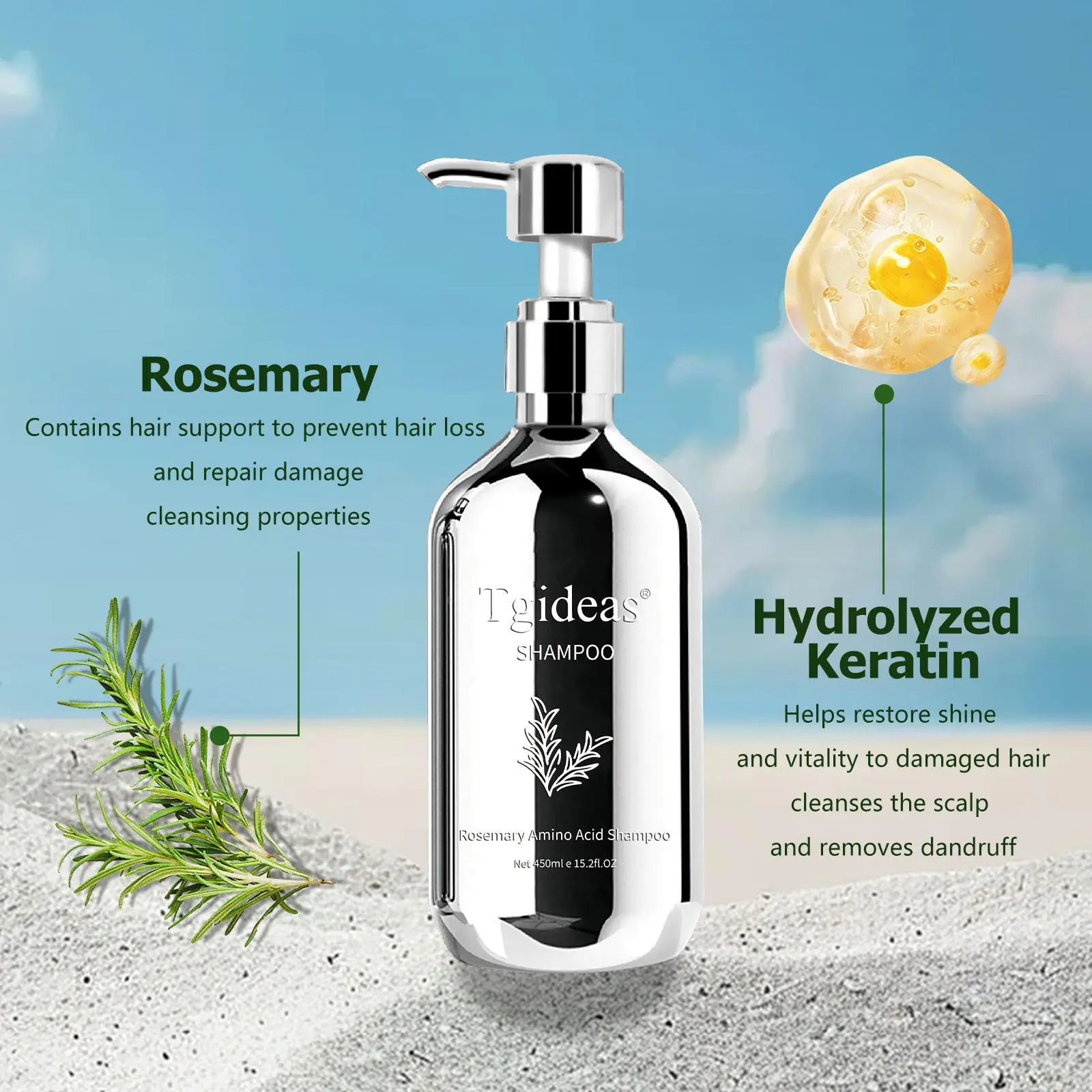 Tgideas Caviar & Rosemary Shampoo - Deeply Nourishing & Lightweight Volumizing, Formulated for Oily Hair to Enhance Shine, Softness, and Scalp Balance #SummerWins #DealsForYouDays