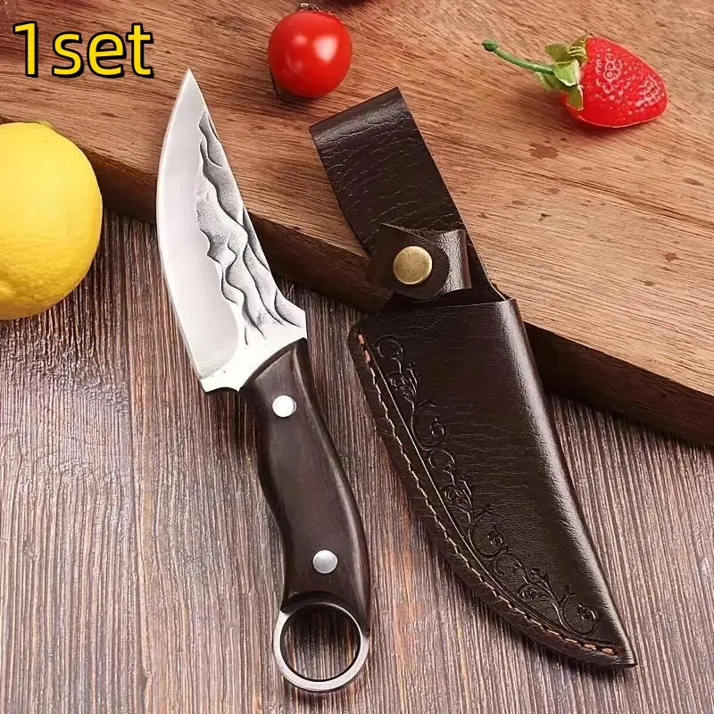 Premium Stainless Steel Outdoor Cutlery Set Knives, Cutting, High Performance Bone Remover, Meat Slicer, Meat Bone Cleaver, Cooking Tools, Durable, Sharp Edges, Ergonomic Handle