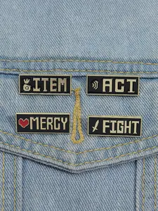 Fashion Letter Pattern Brooch, Cute Enamel Pin Suitable for Backpacks, Jeans, Scarves, Hats Decoration, Trendy All-match & Exquisite Brooch for Birthday Gift