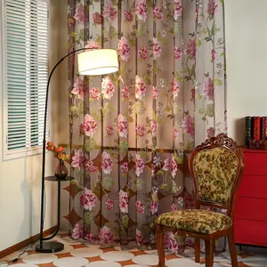Floral Print Door Curtain, 1 Count Classical Style Door Curtain, Home Decor for Living Room Bedroom, Room Divider Curtain, Home Decoration Curtain