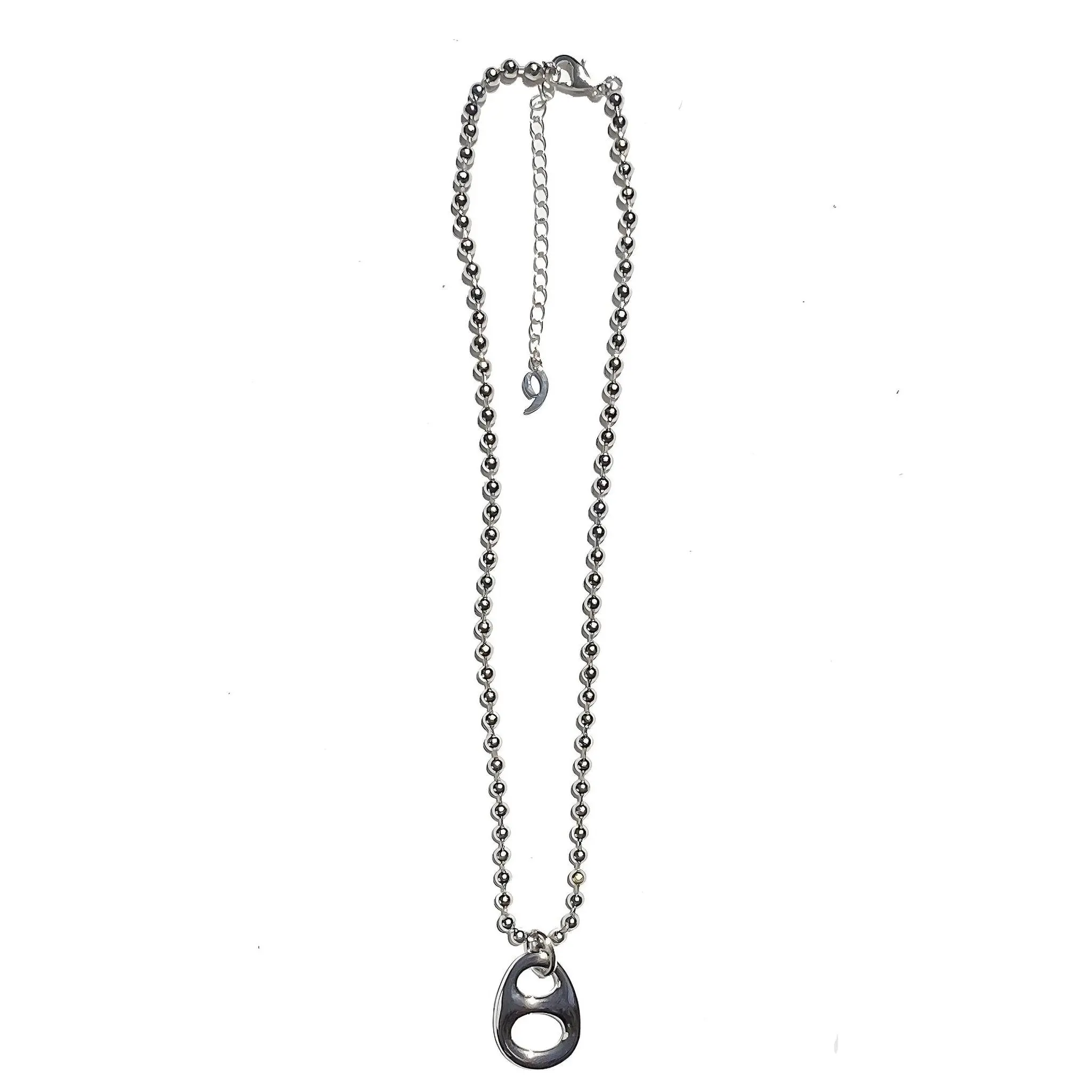 Puffed Silver Soda Can Tab Pendant Necklace