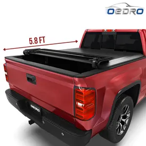 [Fits 2007-2013 Chevy/GMC Silverado & Sierra] 5.8 Ft Bed Soft Quad Fold Truck Bed Tonneau Cover, without Multi-Flex Tailgate