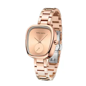 HANNAH MARTIN Original Oval Women Watch Brand Gold Luxury Fashion Stainless Steel Quartz 3Bar Movement Waterproof Women Watches,HM1251G