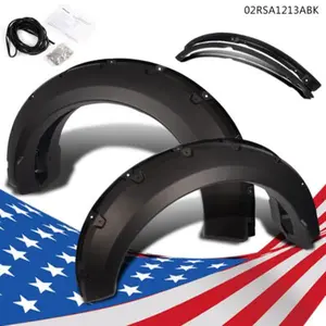 CROSSDESIGN Fender Flares Cover Fit For 2015-2017 Ford F150 Pocket Rivet Style Black Wheel