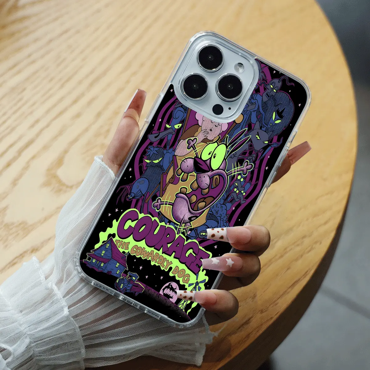 Courage the Cowardly Dog Cartoon Poster Clear Magnetic Phone Case for iPhone 11/12/13/14/15/16/16E - Strong Magnet, Scratch Resistant, Precise Fit BO0826012
