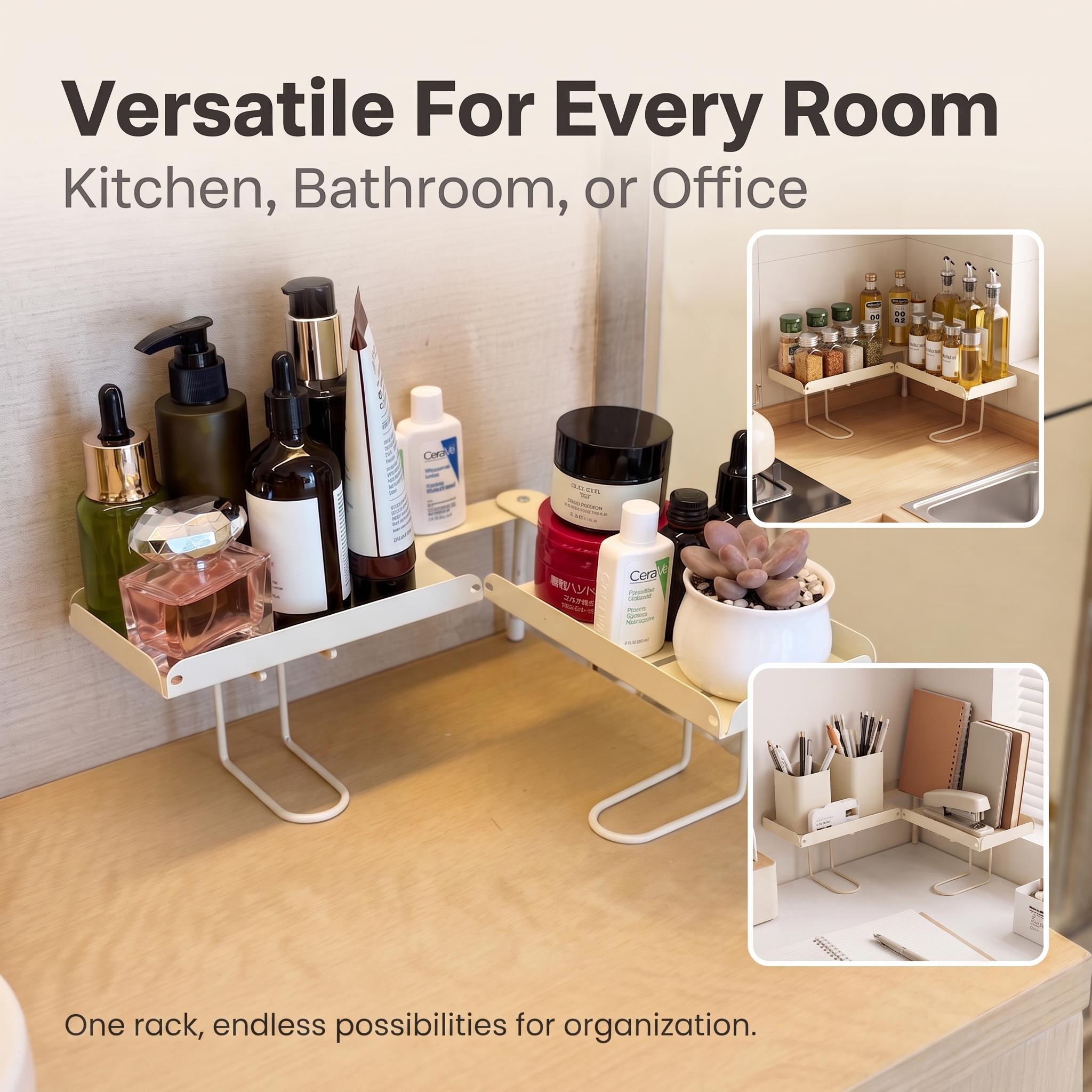 Carbon Steel Foldable Shelf Organizer - Durable No-Drilling Over-Faucet Caddy for Small Homes, Adjustable Legs, Collapsible Sink Storage Rack, Easy-Drain, Wipe-Clean with Damp Cloth, Homeowners,dorm room inspo,college dorm essentials,dorm haul