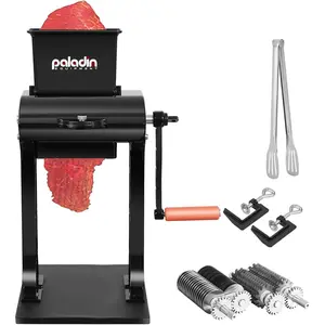 Meat tenderizer tool manual machine beef jerky slicer 2in1 meat tenderizer machine heavy duty cuber 2 set of stainless steel blades aluminum construction for beef chicken