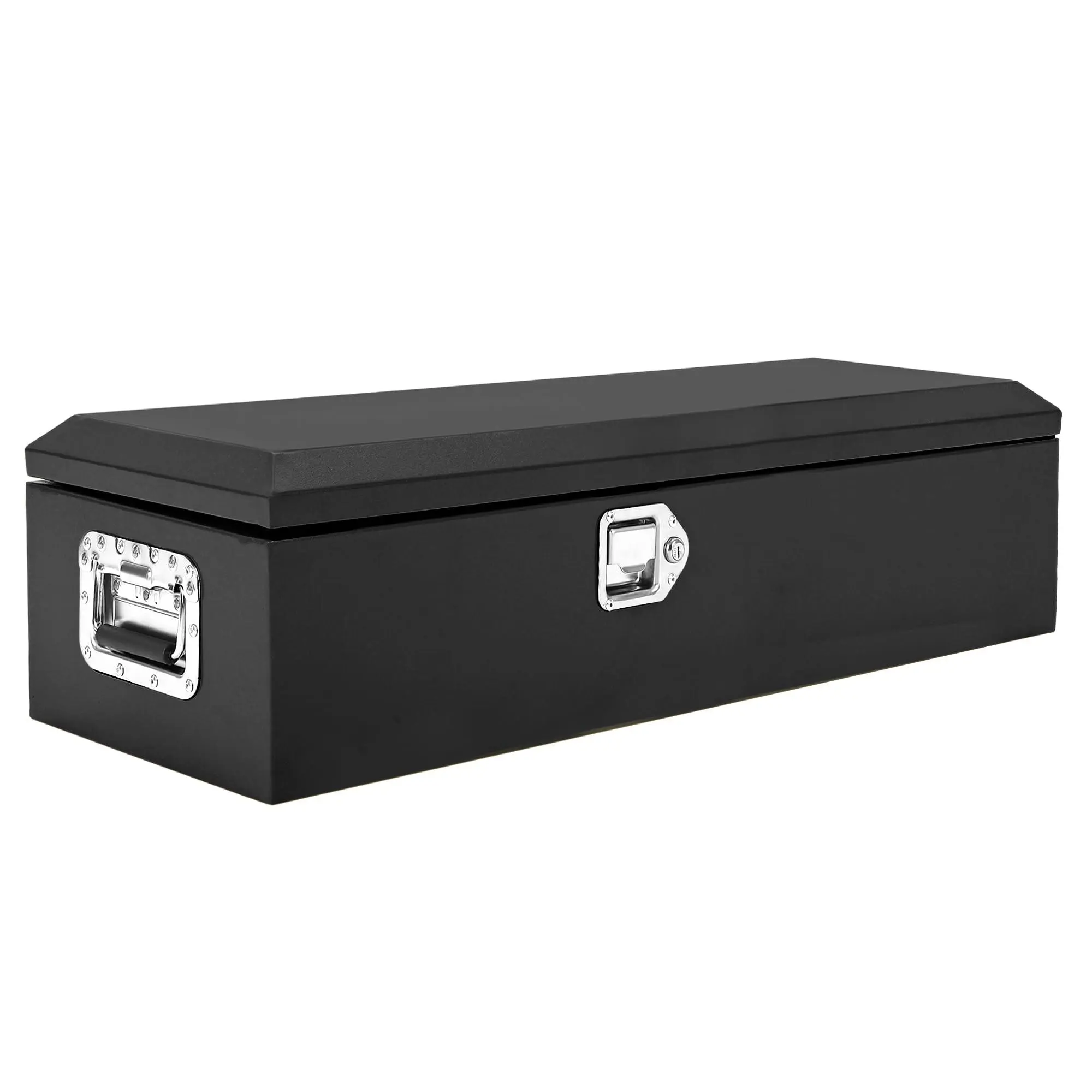 GARVEE Black Steel Truck Bed Tool Box, Diamond Plate Tool Box with Side Handle and Lock Keys, Storage Toolbox Chest Box Organizer for Pickup, Truck Bed, RV, Trailer,39"x13"x10"