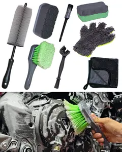 8 Pack Motorcycle Cleaning Kit – Professional Safe for Chrome, Engine & Tires – Includes Hard Reach Brush, Microfiber Mitt, Detailing Tools, Drying Towel, Wax Applicators – All-in-One Bike Care Set tiktokshopspringglowup