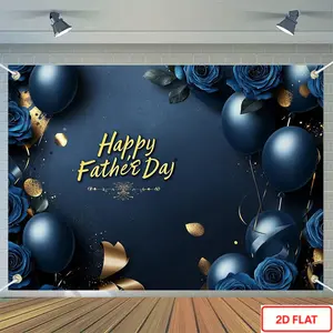 1pc Happy Father'S Day Banner - Polyester Blend, No Electricity Needed, Versatile Holiday Backdrop for Weddings, Birthdays, Anniversaries, Valentine's, Easter, Bachelor Parties