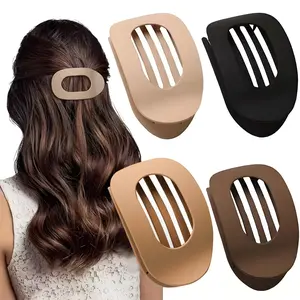 Flat Hair Clips for Women 4 Pack Non Slip Barrettes Strong Hold for Fine Hair Elegant Frosted Solid Colors Classic Hair Styling Essentials