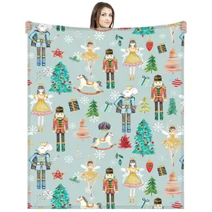 Christmas Nutcracker throw Blanket Gift Christmas Blankets 60 x 50 Inches  for Home Bed Sofa Couch Decor