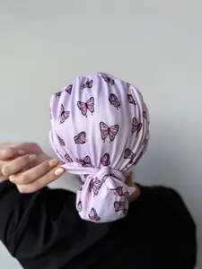 DuoStyle Scrub Hat - Pink Butterflies