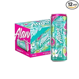 Alani Nu WATERMELON WAVE Sugar Free Low Calorie Energy Drinks 200mg Caffeine Biotin B Vitamins Zero Sugar 10 Calories 12 Fl Oz Cans 12 Pack Refreshing Watermelon Flavor with Lemonade Twist