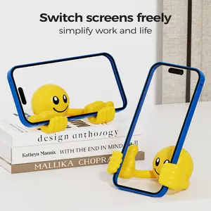 Smiley Face Phone Stand - 360° Adjustable, Bright Colorful & Stable Desktop Holder, Portable Cell Phone Support for Hands-Free Viewing, Fun Desk Decor, Compact Durable Cellphone Stand for Smartphone Landscape use