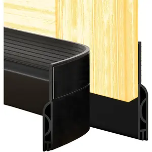 Door Draft Stopper for Bottom of Door Weather Stripping Door Seal Gap Blocker Block Draft Noise Cold Air for Exterior Interior Save Energy Easy Adhesive Installation Black 39"