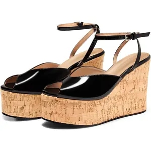 Coutgo Women's Platform Wedge Peep Toe Sandals tiktokshopspringglowup