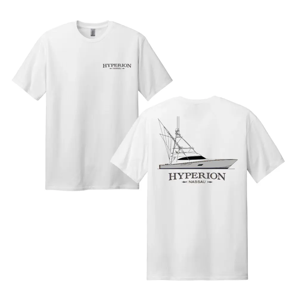 Hyperion Boat Shirt for Men – Sport Fishing Boat Graphic Tee, Nassau Offshore Angler Gift