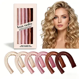 Overnight Heatless Hair Curler for Sleeping Soft Velvet Curling Rods, No Heat Blowout Styling Tools for Short & Long All Hair Types, Damage-Free Lazy Hair Curls Accessories (6PCS)