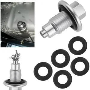 M14x1.5 Magnetic Oil Drain Plug Replacement OEM 97329654 with 5PCS Oil Drain Plug Gasket,Durable Oils Pan Drains Plugs Compatible with Kawasaki/Honda/Triumph,Essential Oils Plugs (M14x1.5)