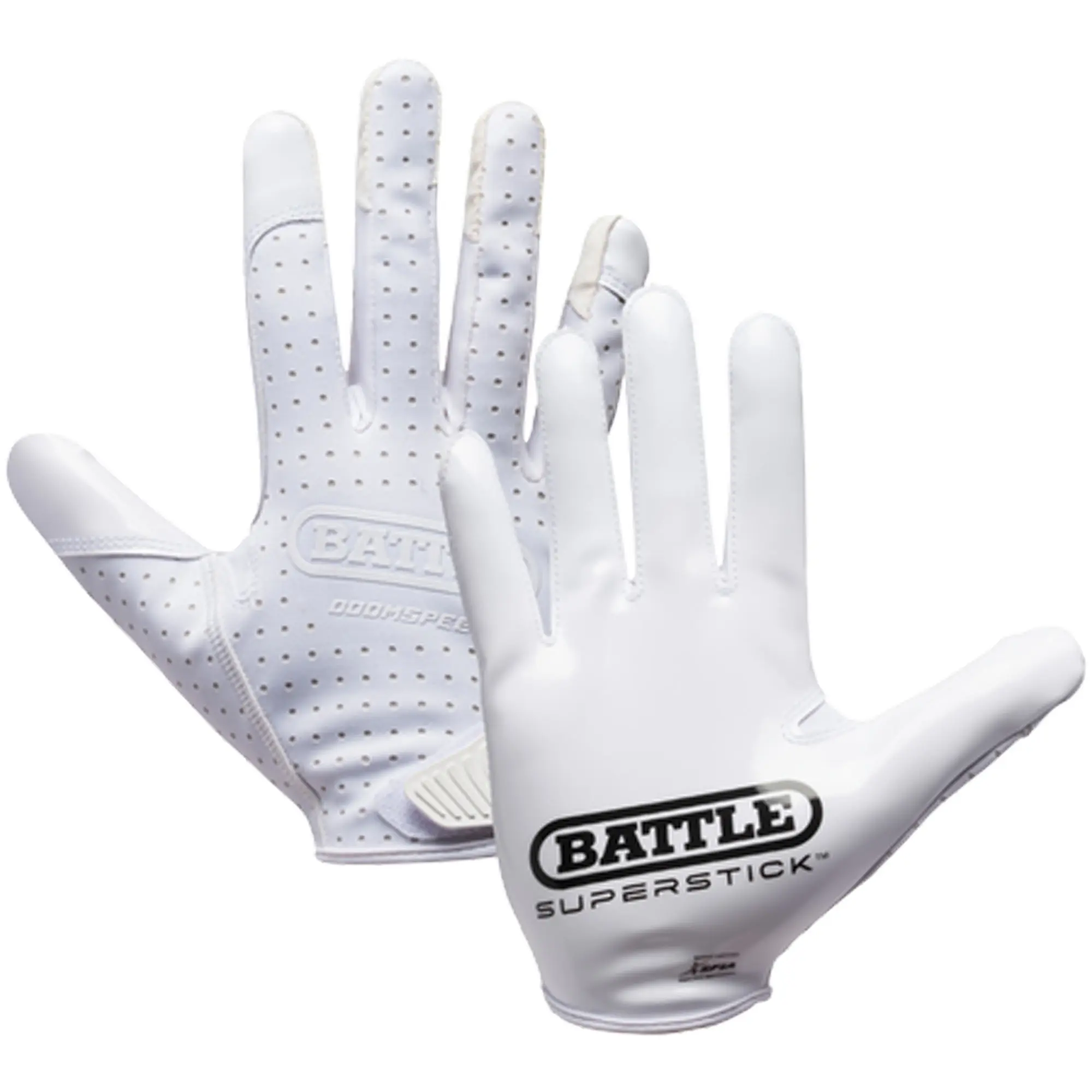 Battle Sports Adult Doom Speed Receiver Football Gloves - White