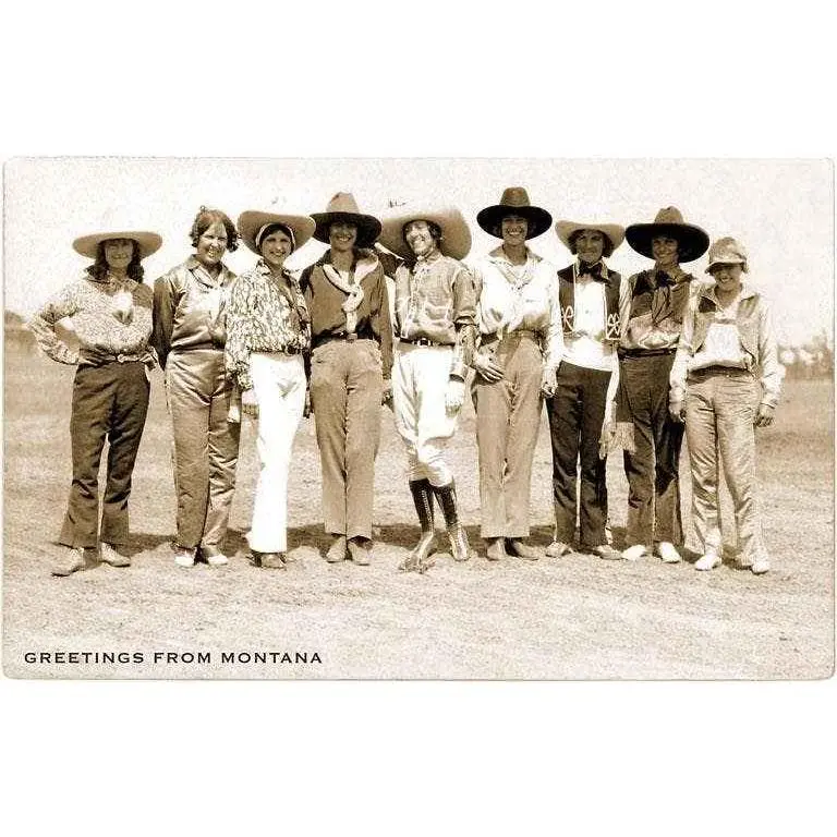 Cowgirls Greetings - Montana Postcard