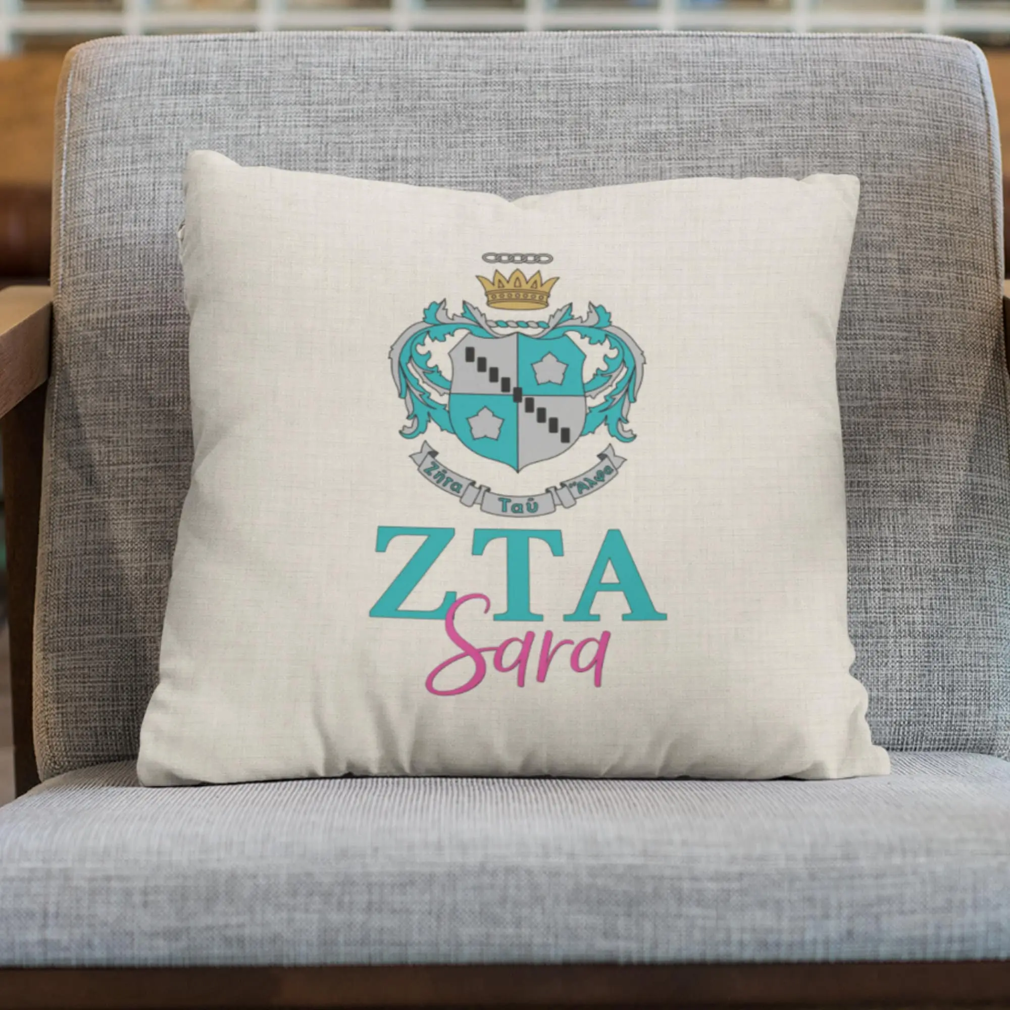 Zeta Tau Alpha Sorority Pillow - Perfect Custom Big Little Gift!