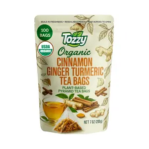 Organic Anti-Inflammatory Tea - Turmeric, Ginger & Cinnamon | 100 Count | Plant-Based Pyramid Tea Bags, Eco-Conscious, Pure Herbal Ingredients