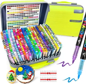 GuangNa 360/408 Acrylic Paint Markers Professional Grade Direct Liquid Ink Control System for Rock Painting Canvas Glass Plastic Fabric & Creative Crafts Christmas Gift