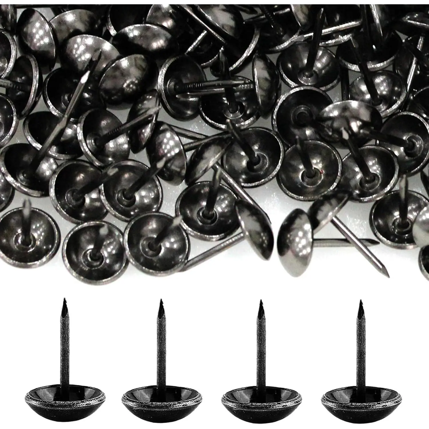 500 count Upholstery Tacks,  Decorative Furniture Nails Pins 17X11MM Black Metal Thumb Tacks for Upholstered Furniture Cork Board,  Decor