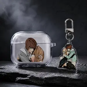 Death Note Anime AirPods Pro Case with Matching Keychain, Clear Shockproof Protective Cover for Apple AirPods Pro, Perfect Gift for Anime Lovers, Anti-Scratch & Durable Anime Desk Accessory